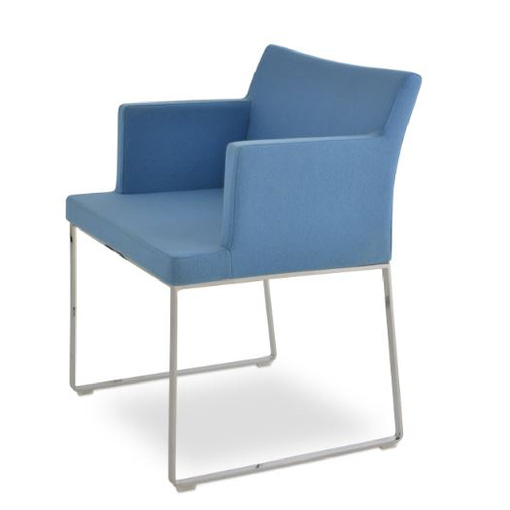 Soho Arm Chair with Metal Sled Base