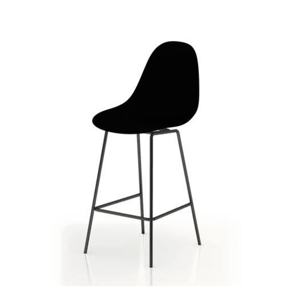 ta counter stool with black seat and chrome base