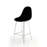 ta counter stool with black seat and chrome base