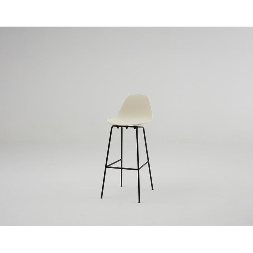 ta bar stool with black seat and chrome base