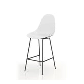 ta counter stool with black seat and chrome base