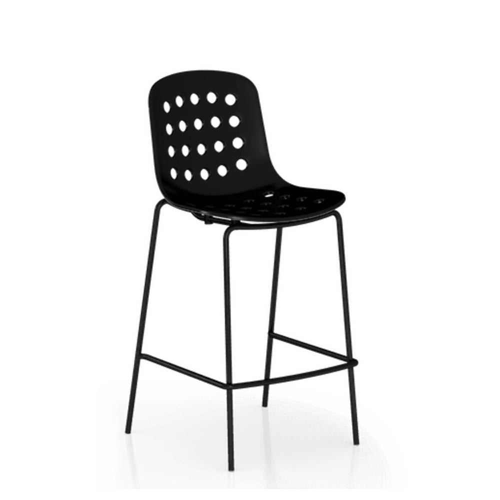 holi open shell counter stool black