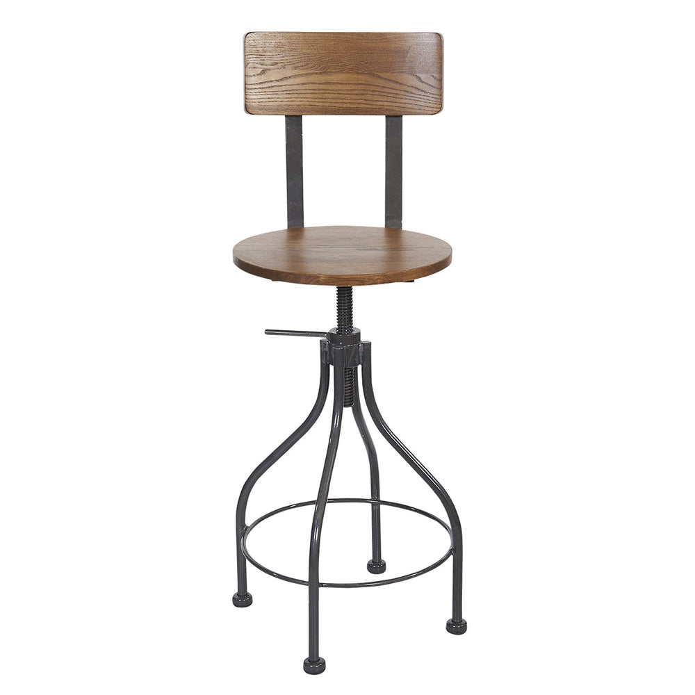 the screw barstool wood back