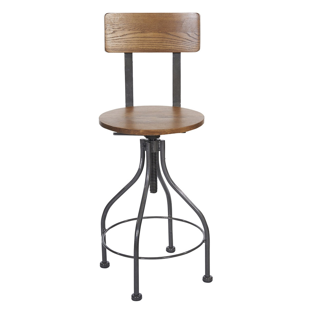 the screw barstool wood back