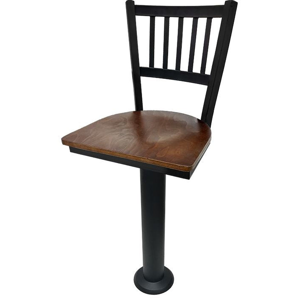 Vertical Back Restaurant Bolt Down Pedestal Barstool