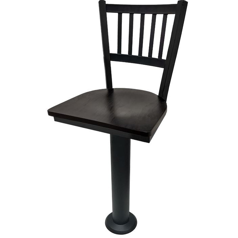 Vertical Back Restaurant Bolt Down Pedestal Barstool