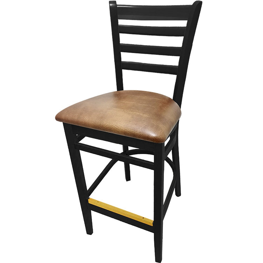 os ladderback barstool with solid wood frame