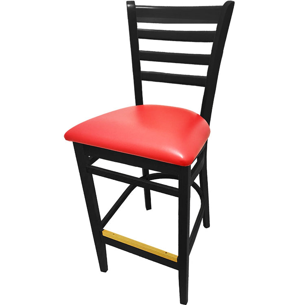 os ladderback barstool with solid wood frame