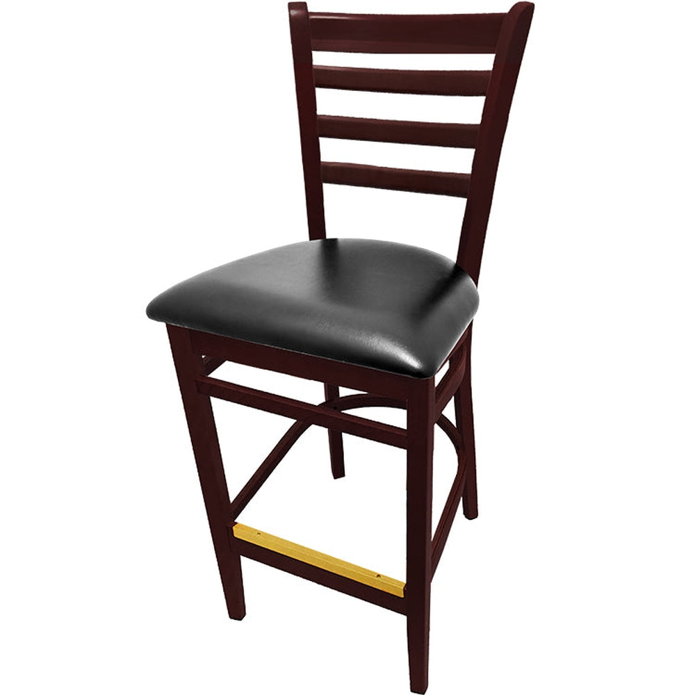 os ladderback barstool with solid wood frame