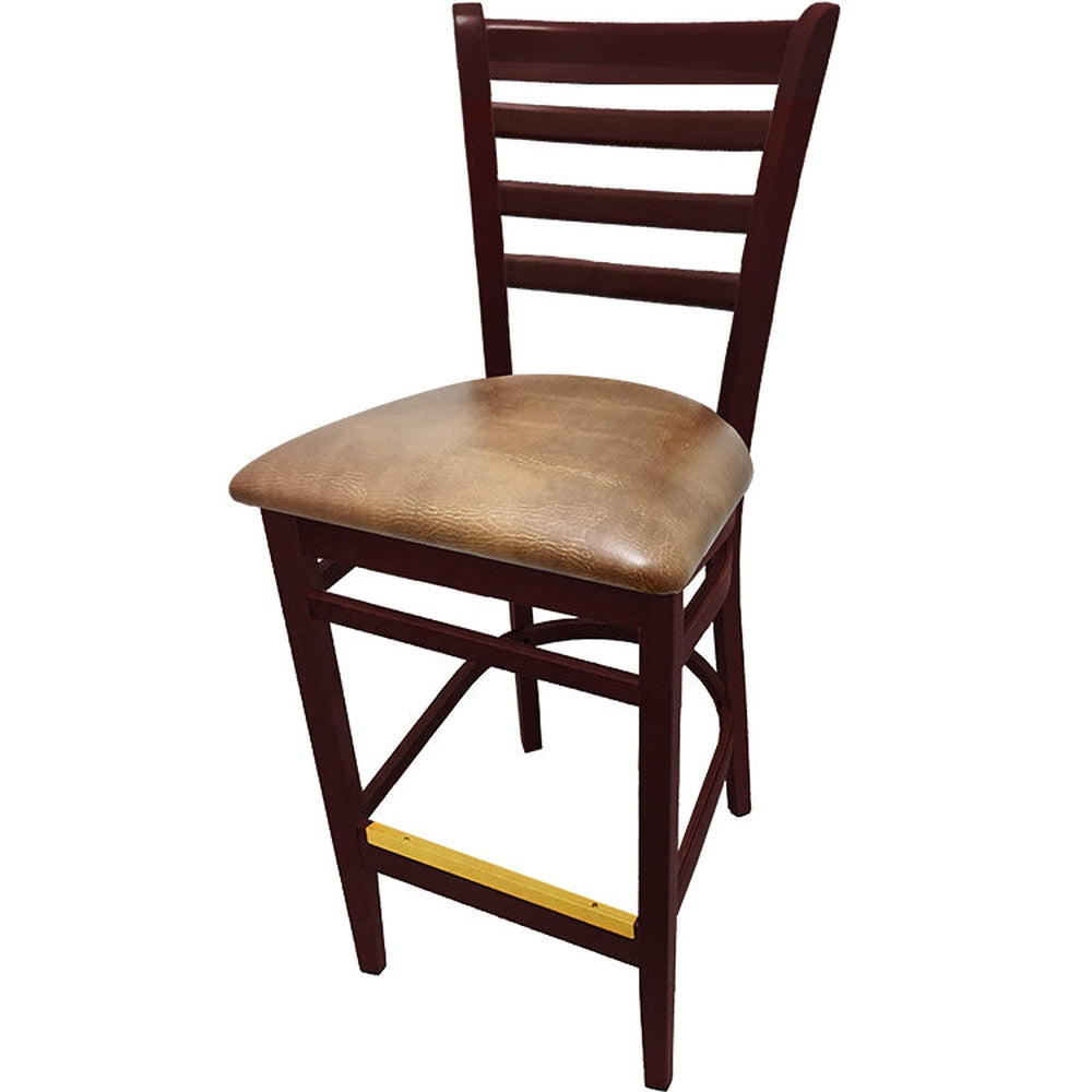 os ladderback barstool with solid wood frame