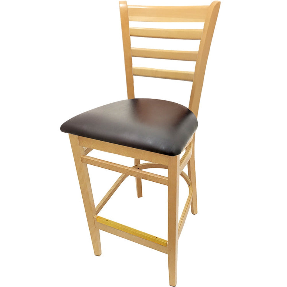 os ladderback barstool with solid wood frame