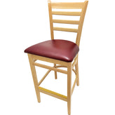 os ladderback barstool with solid wood frame