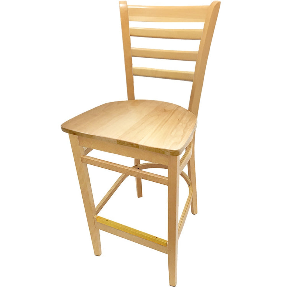 os ladderback barstool with solid wood frame