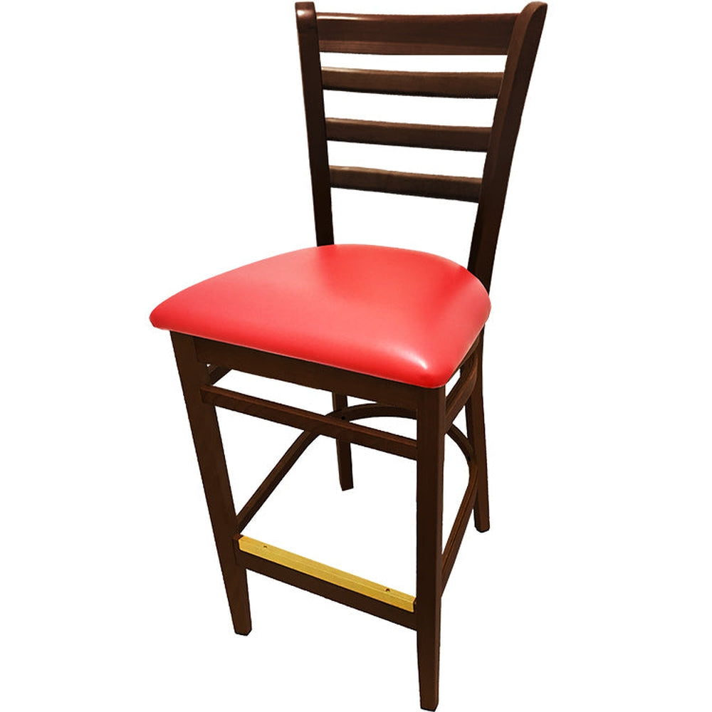 os ladderback barstool with solid wood frame