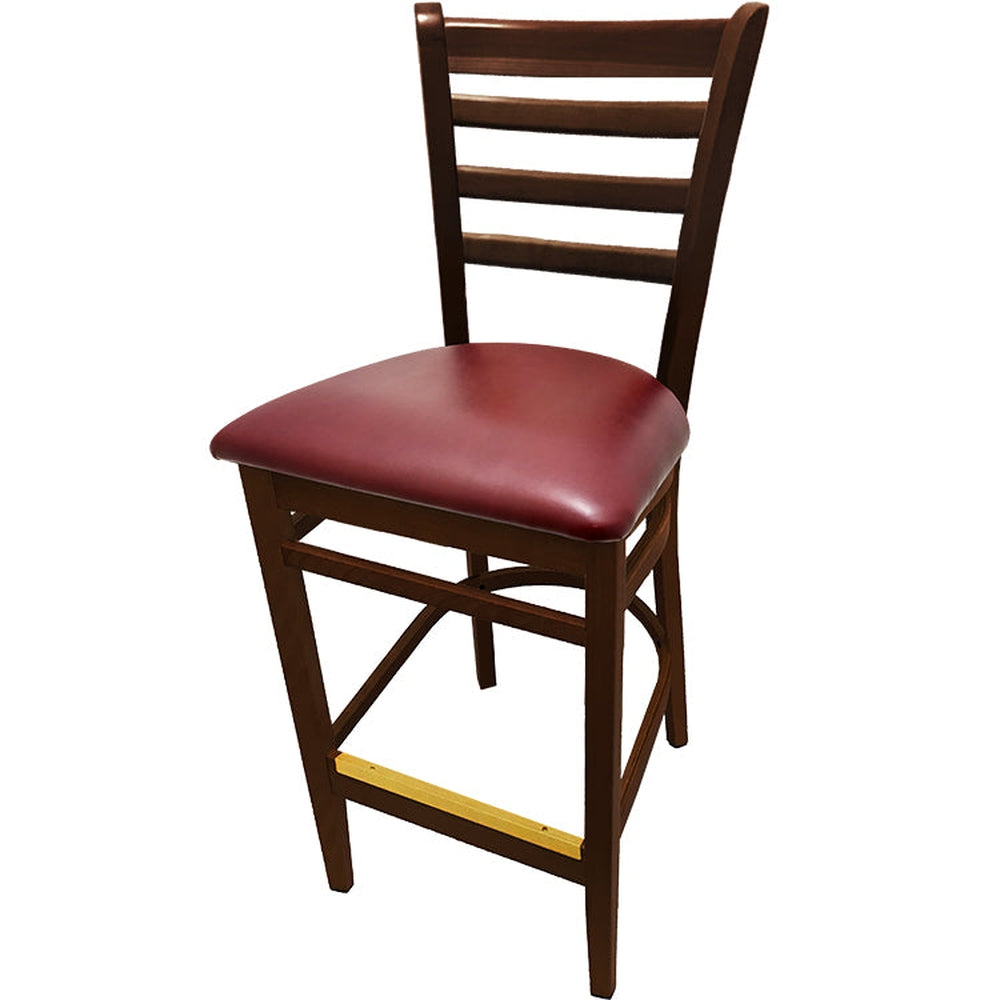 os ladderback barstool with solid wood frame