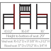 os verticalback barstool with solid wood frame