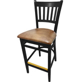 os verticalback barstool with solid wood frame