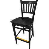 os verticalback barstool with solid wood frame