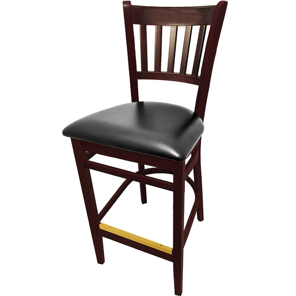 os verticalback barstool with solid wood frame