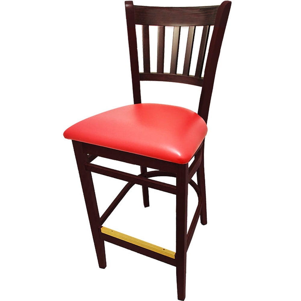 os verticalback barstool with solid wood frame