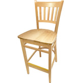 os verticalback barstool with solid wood frame