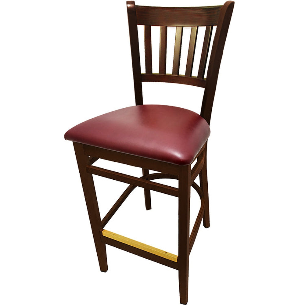 os verticalback barstool with solid wood frame