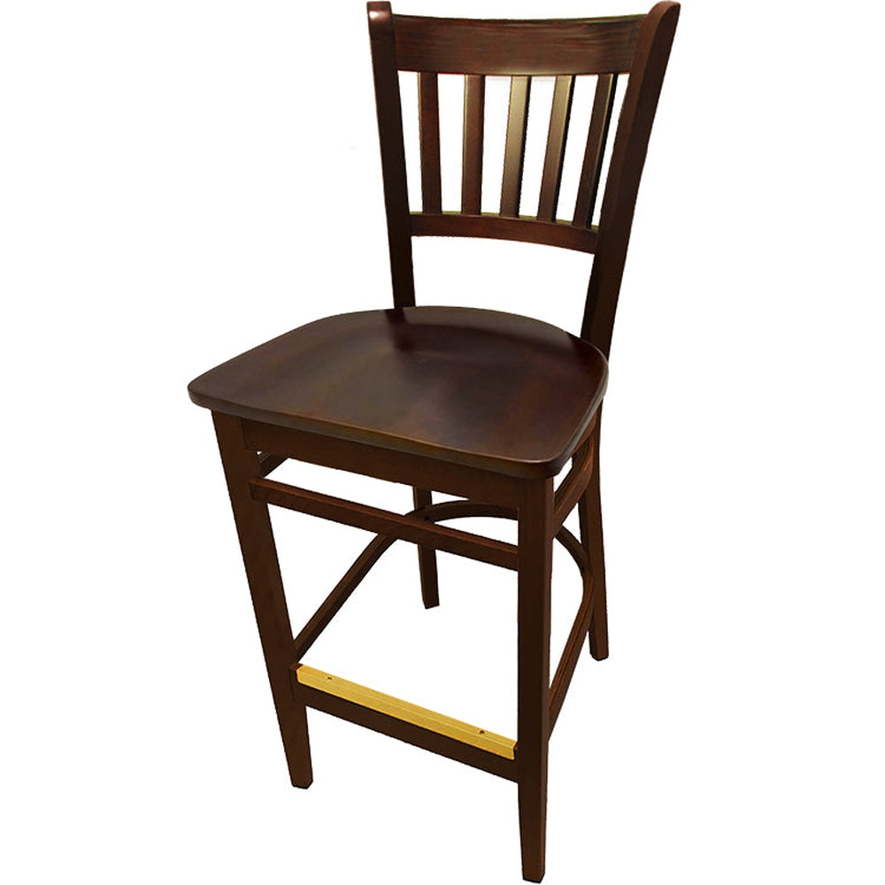 os verticalback barstool with solid wood frame