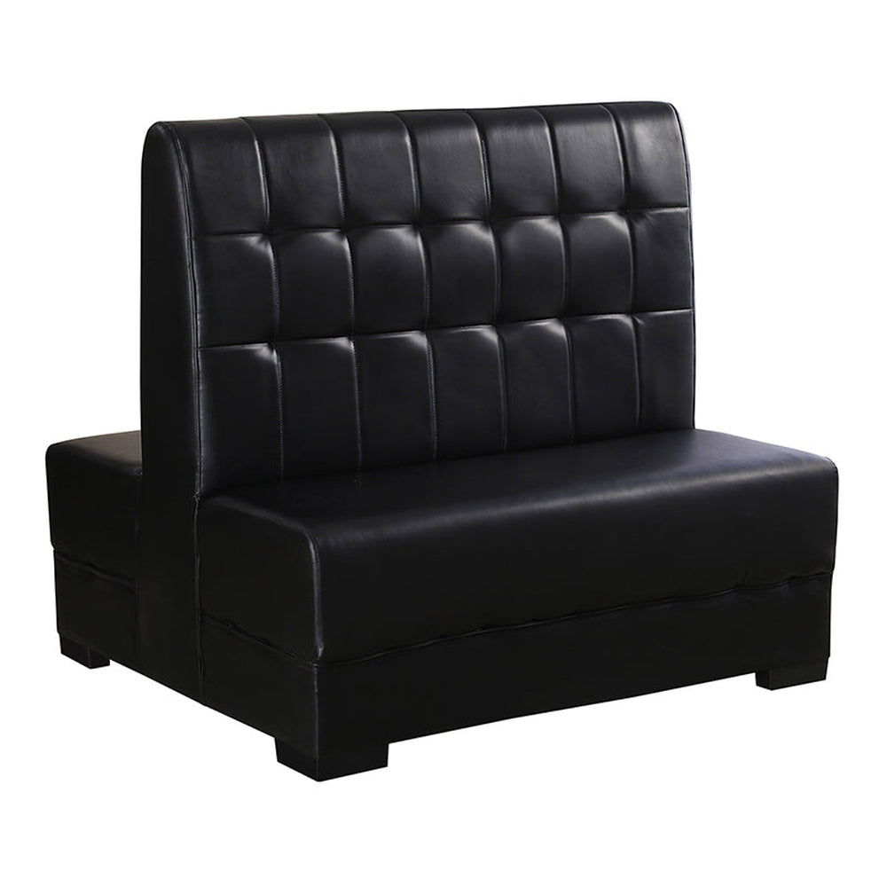 Square Tufted Back Vinyl Booths in Black