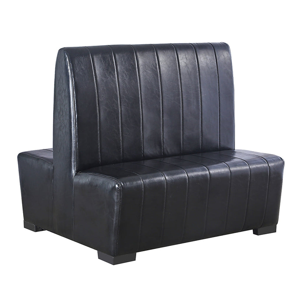 Vertical Channel Back and Seat Black Vinyl Upholstered Booths