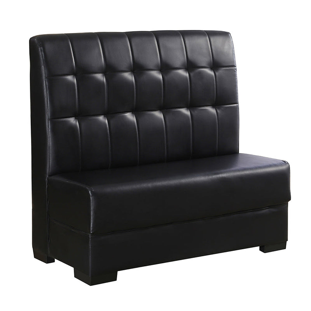 Square Tufted Back Vinyl Booths in Black