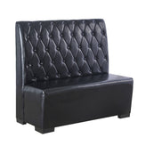 Button Tufted Upholstered Back Vinyl Booths in Black