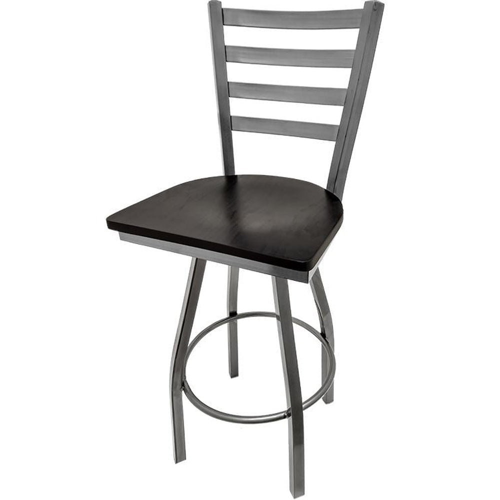 Ladderback Barstool with Clear Coat Swivel Frame