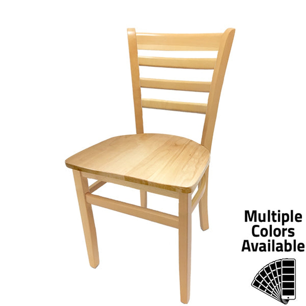 os ladderback chair with solid wood frame