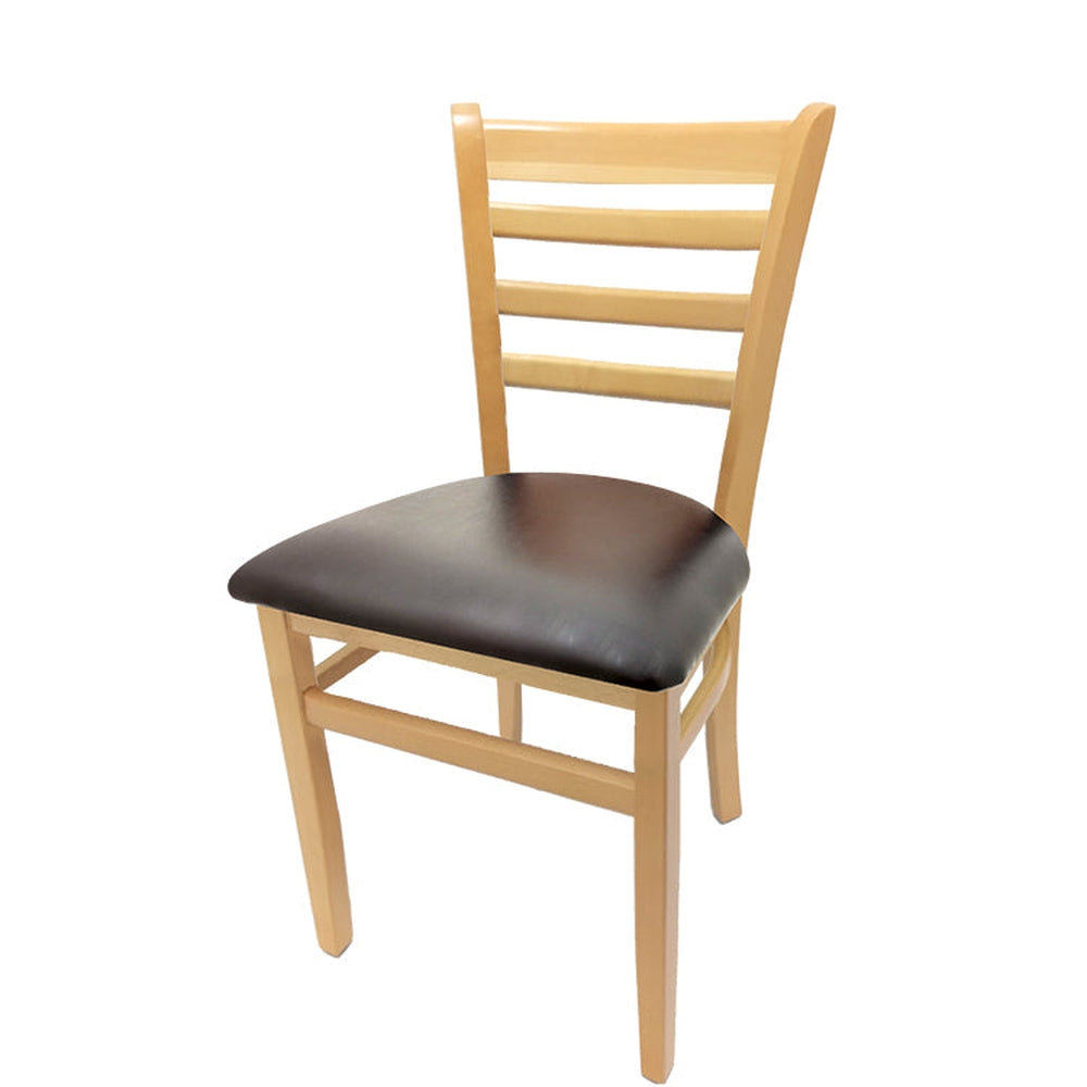 os ladderback chair with solid wood frame