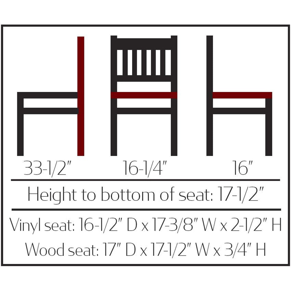 os verticalback chair with solid wood frame