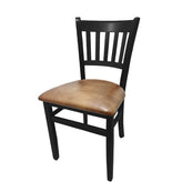 os verticalback chair with solid wood frame