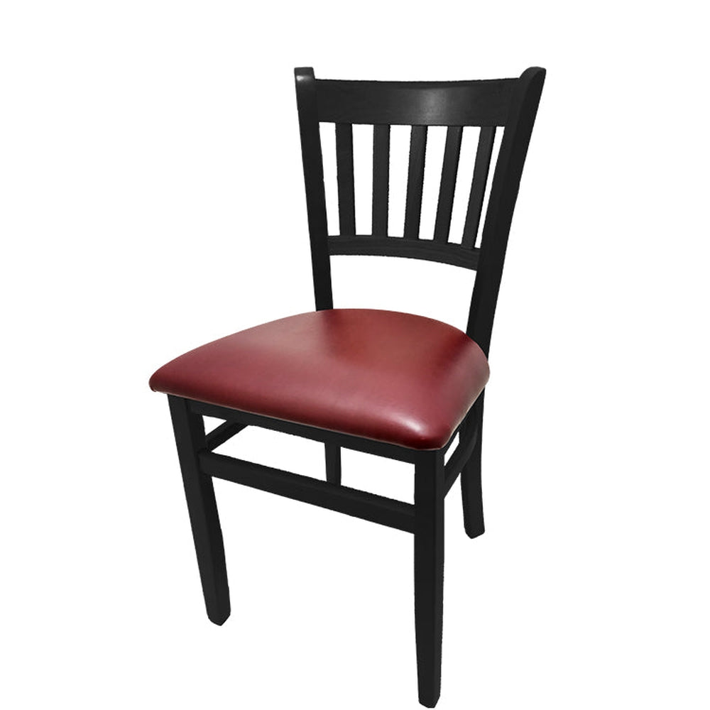 os verticalback chair with solid wood frame