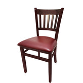 os verticalback chair with solid wood frame