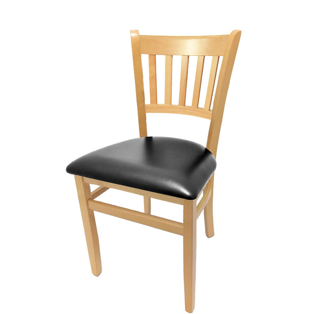 os verticalback chair with solid wood frame