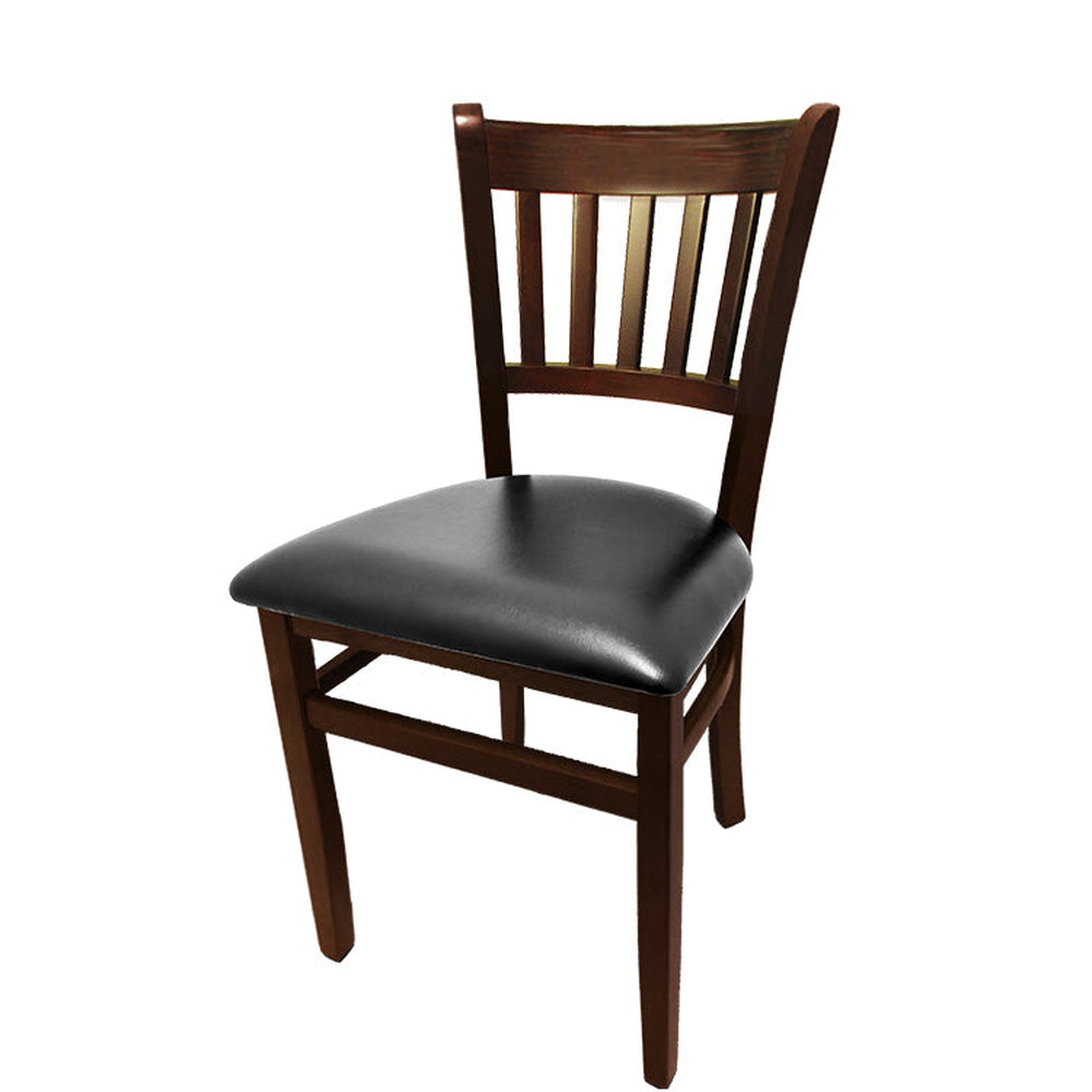 os verticalback chair with solid wood frame