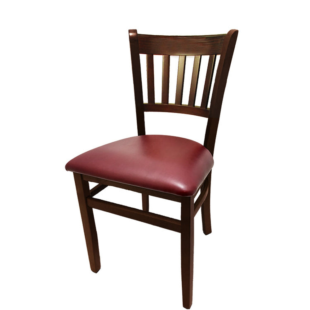 os verticalback chair with solid wood frame