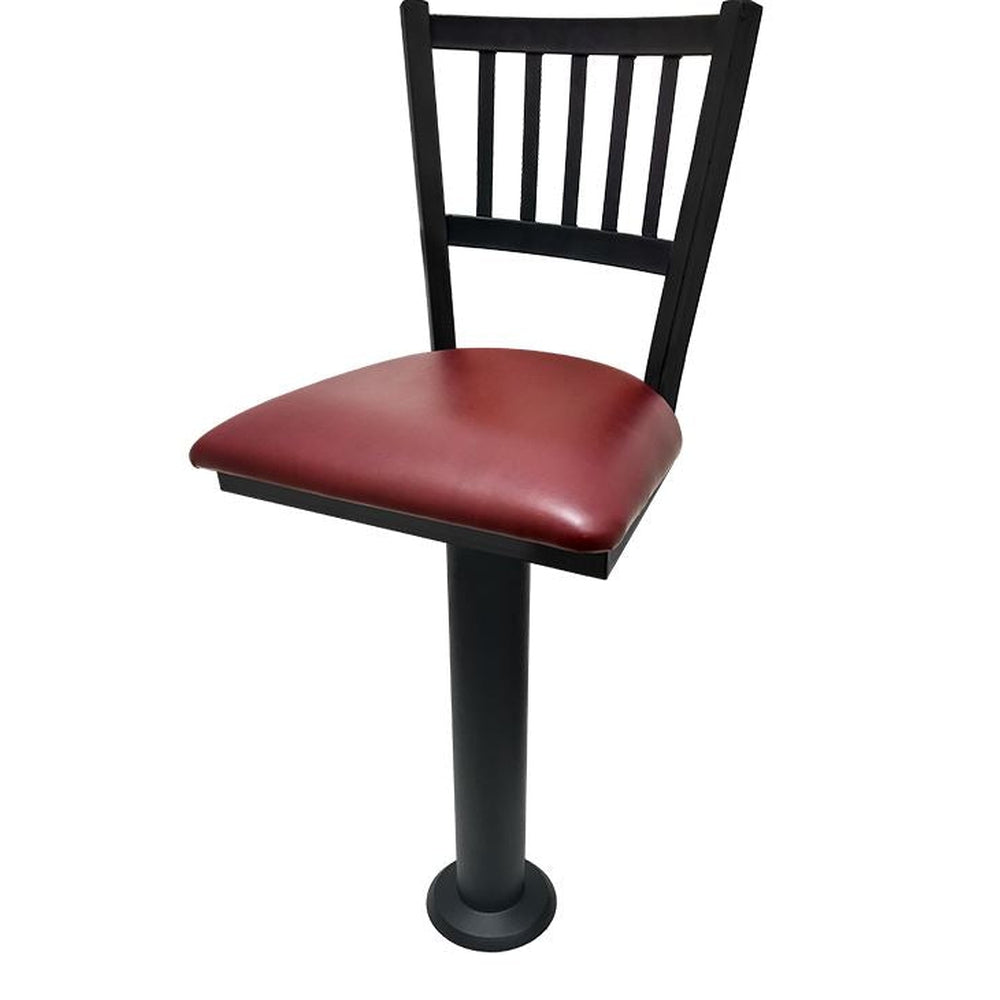 Vertical Back Restaurant Bolt Down Pedestal Barstool