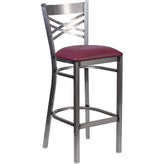 hercules series clear coated x back metal restaurant barstool