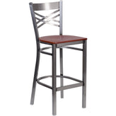 hercules series clear coated x back metal restaurant barstool