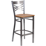 hercules series clear coated x back metal restaurant barstool