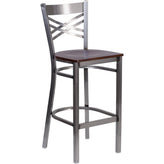 hercules series clear coated x back metal restaurant barstool