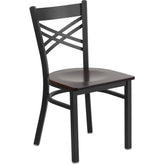 black x back metal restaurant chair burgundy vinyl seat