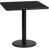 30inch x 42inch rectangular laminate table top with 24inch round table base