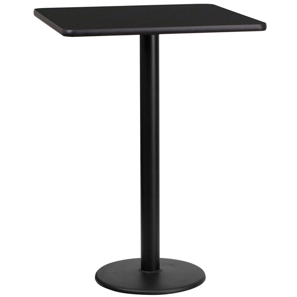 24inch x 42inch rectangular laminate table top with 24inch round table base