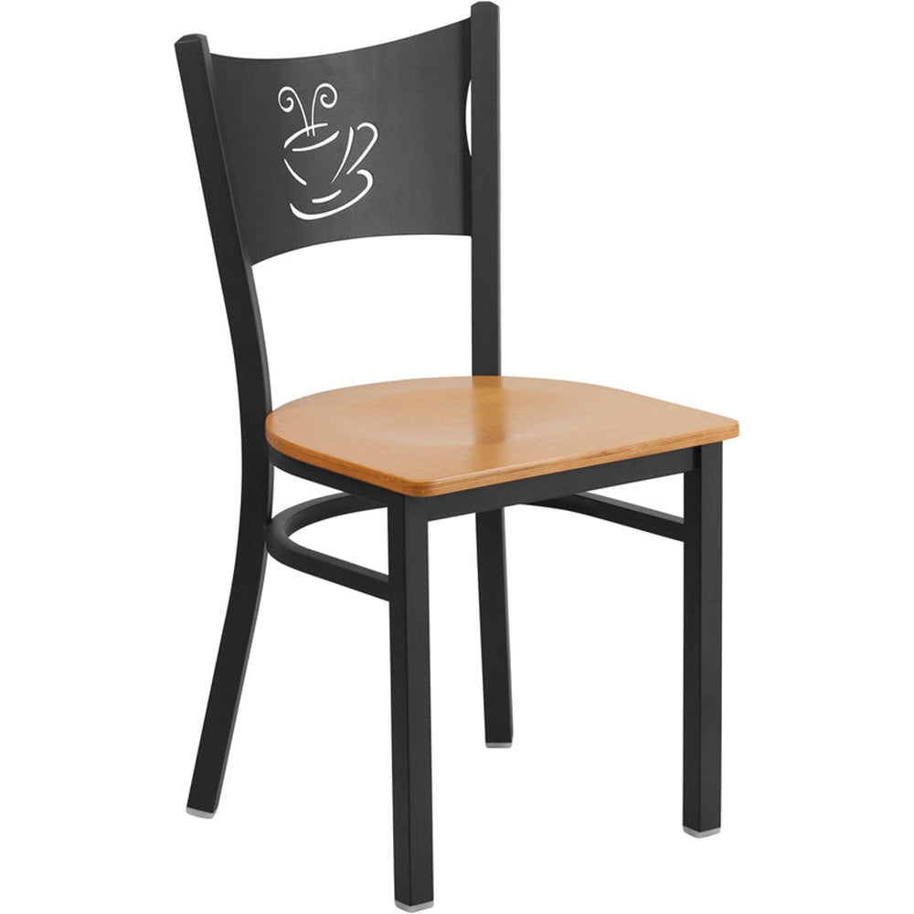 hercules series black coffee back metal restaurant chair